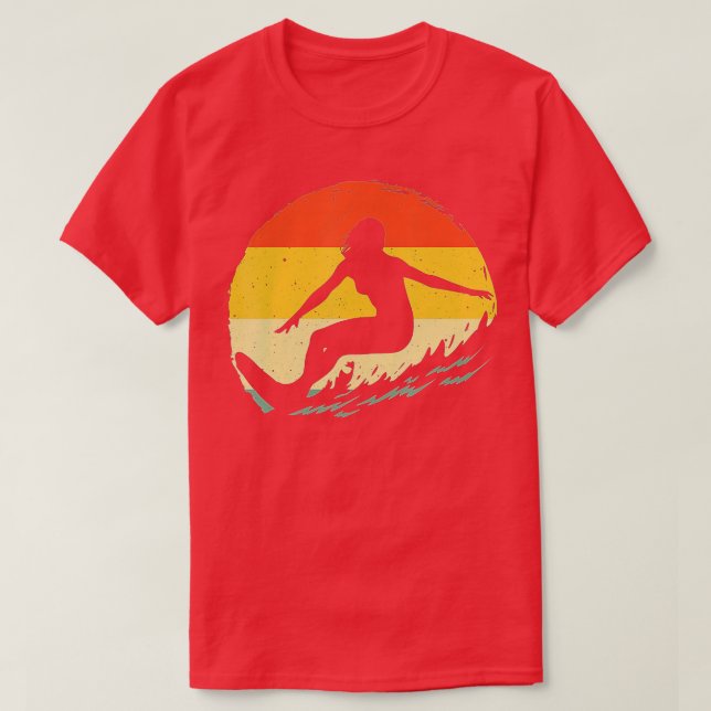 Camiseta Arte surf Para Mulheres Meninas Praia Surfer Havai (Frente do Design)
