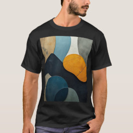Camiseta Arte Texturizada com Formas Geométricas Abstratas 
