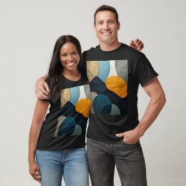Camiseta Arte Texturizada com Formas Geométricas Abstratas