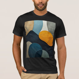 Camiseta Arte Texturizada com Formas Geométricas Abstratas 