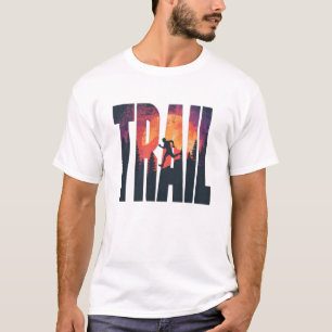 Camiseta Arte Tipográfica de Corredor de Trilha de Aventura