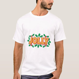 Camiseta Arte Tipográfica de Natal Jolly Retro