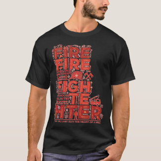 Camiseta Arte Tipográfica Heróica de Bombeiro Design