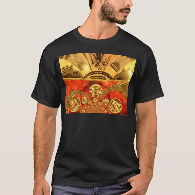 Camiseta Arte tradicional africana ouro (Frente)