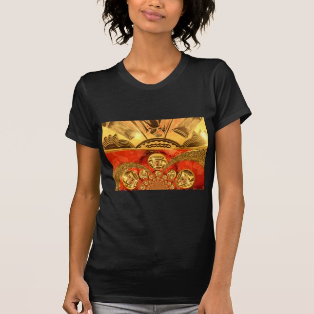 Camiseta Arte tradicional africana ouro (Frente)