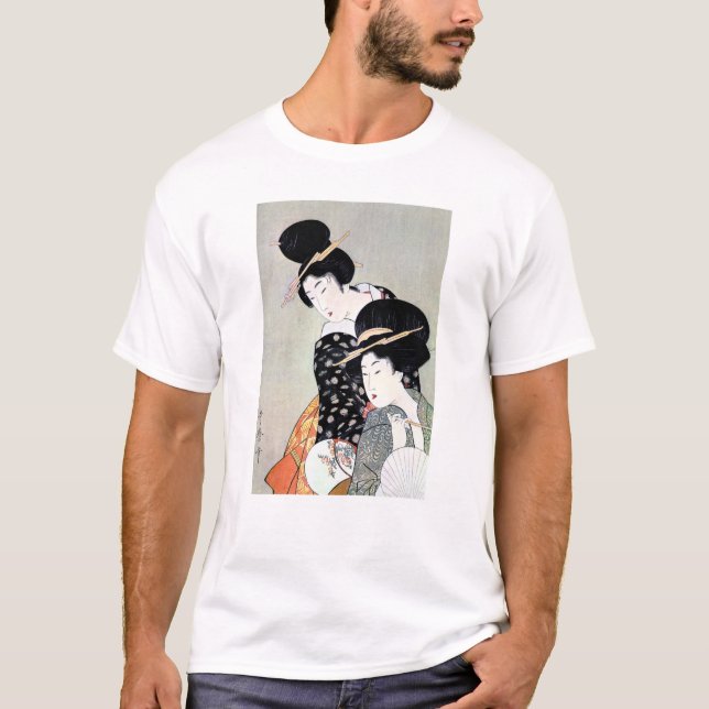 Camiseta Arte tradicional japonesa oriental legal da gueixa (Frente)