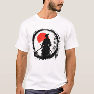 Camiseta Arte Tradicional Japonesa Sumi-e Samurai