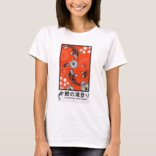 Camiseta Arte Tranquila de Carpas Japonesas