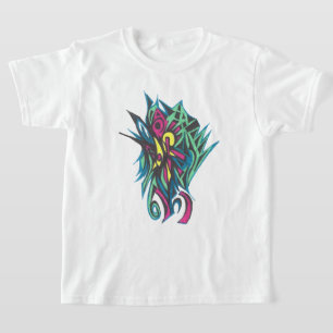 Camiseta Arte Tribal Abstrata Colorida de Tatuagem