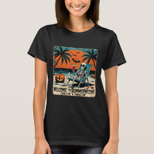 Camiseta Arte Tropical 1 do Halloween de Skeleton Beach