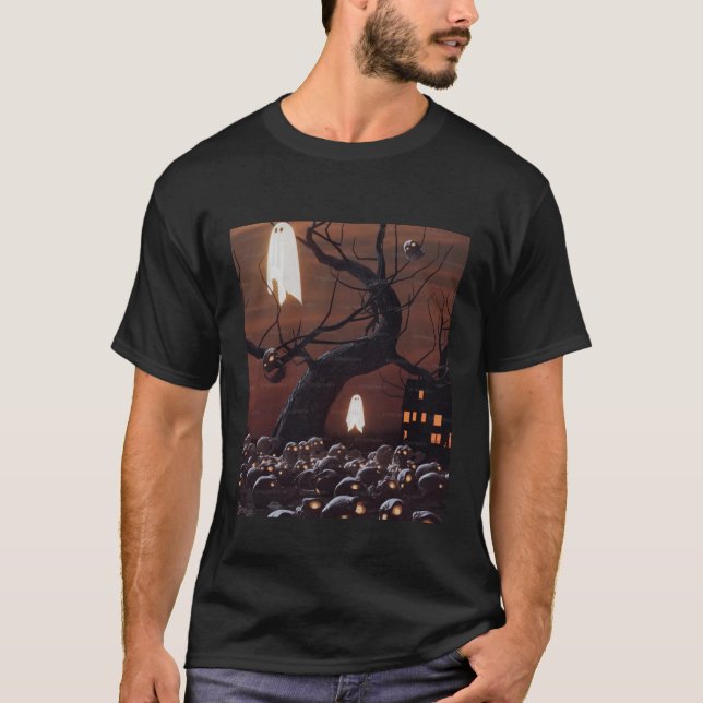 Camiseta arte única do halloween (Frente)