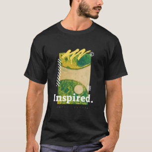 Camiseta Arte Urbana Abstrata Estética Verde e Amarela