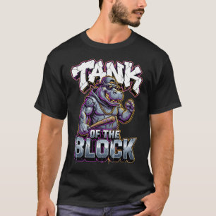 Camiseta Arte Urbana de Grafite Hipopótamo Tanque do Bloco