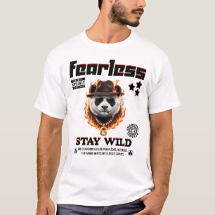 Camiseta Arte Urbana Única de Panda Gangster