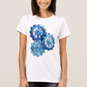 Camiseta Arte Usável Azul Dinâmico BLUE GEAR