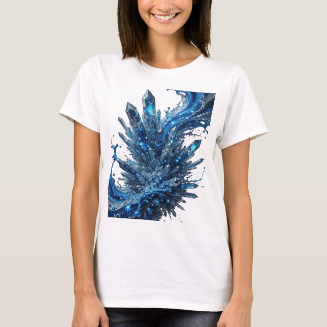 Camiseta Arte Usável ELEMENTO ÁGUA Prata Clássico (Frente)