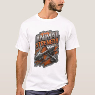 Camiseta Arte Usável Prateada Cativante FORÇA ANIMAL