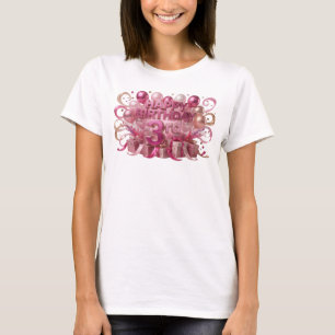 Camiseta Arte Usável Vermelho Atraente FELIZ ANIVERSÁRIO 3º