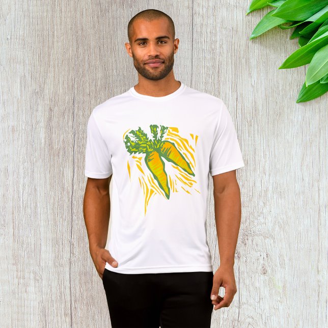 Camiseta Arte Vegetal Colorida de Cenoura Fresca (Criador carregado)