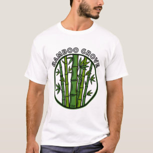 Camiseta Arte Verde Botânico do Bosque de Bambu
