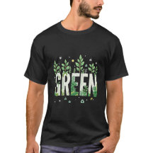 Arte Verde Ecológica com Folhas de T-Shirt