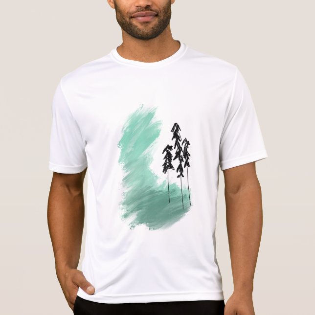 Camiseta Arte verde escandinava: simples horta moderna (Frente)