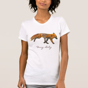 Camiseta Arte Vestida de Raposa Vermelha Selvagem
