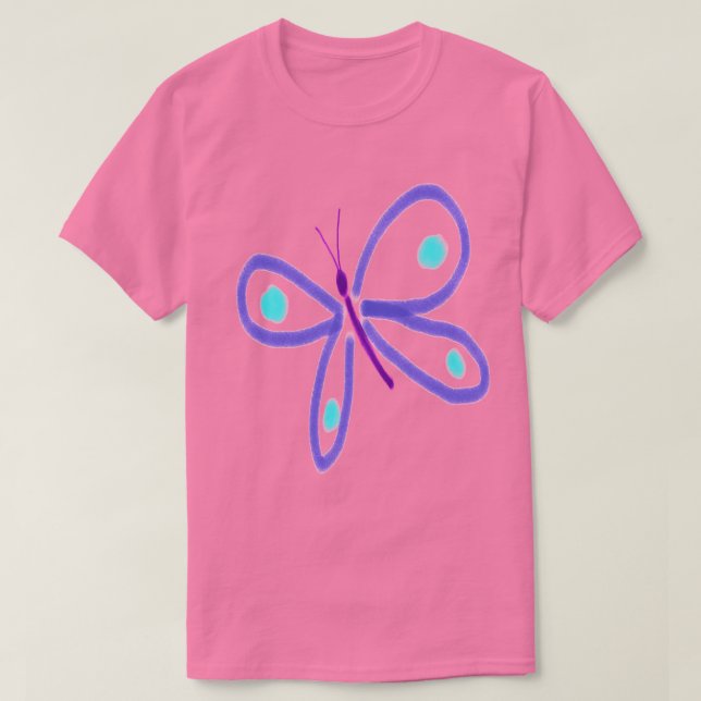 Camiseta Arte Vestível Borboleta Roxa (Frente do Design)