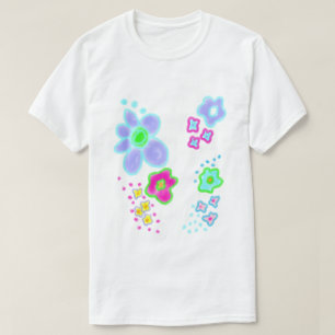 Camiseta Arte Vestível de Flores Abstratas Funky