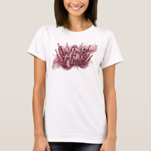 Camiseta Arte Vestível Hora do VINHO Tinto Limpo