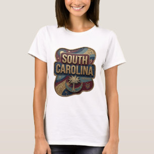 Camiseta Arte Vestível Ouro Moderno SOUTH CAROLINA