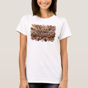 Camiseta Arte Vestível Vermelha FRESH SASSY SINCE DAY ONE