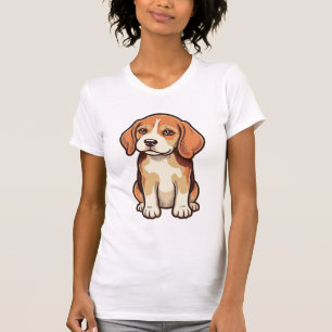 Camiseta Arte Vetorial de Cachorrinho Beagle com Gravura An