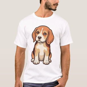 Camiseta Arte Vetorial de Cachorrinho Beagle com Gravura An