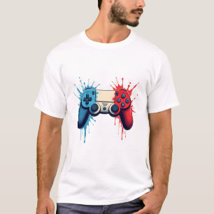 Camiseta Arte Vetorial de Controle de Jogo Vintage com Salp