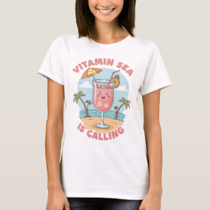 Camiseta Arte vetorial de férias de praia em reprodução