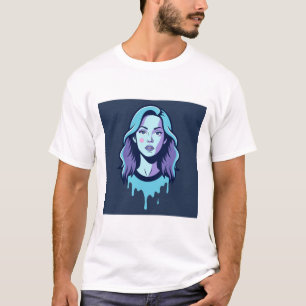 Camiseta Arte vetorial de garota derretendo em neon.