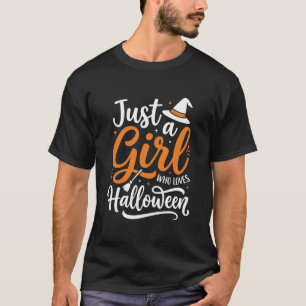 Camiseta Arte Vetorial de Halloween Só Uma Garota