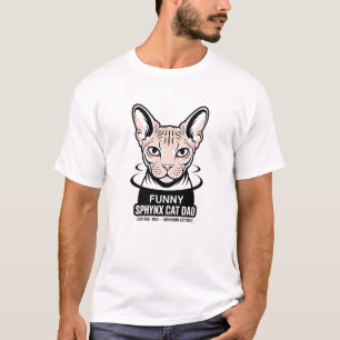 Camiseta Arte Vetorial de Pai de Gato Sphynx Engraçado