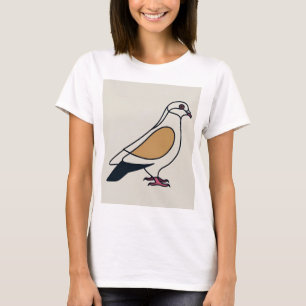 Camiseta Arte vetorial de pombo de três tonalidades