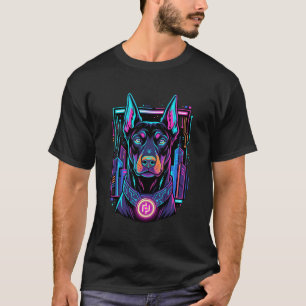 Camiseta Arte Vetorial de Retrato Cyberpunk de Cachorro Neo