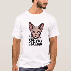 Camiseta Arte Vetorial Divertida de Pai de Gato Sphynx