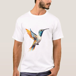 Camiseta Arte vetorial do Hummingbird com cores vibrantes