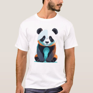 Camiseta Arte vetorial Panda com cores vibrantes