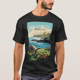 Camiseta Arte-Viagem da Tartaruga Gigante das Ilhas Galápag