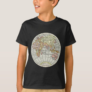 Camiseta Arte Viagem do Globo de Mapeamento do Hemisfério L