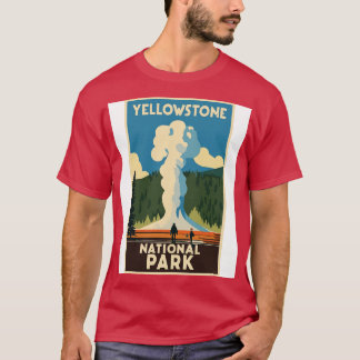 Camiseta Arte Viagens vintage do Yellowstone National P