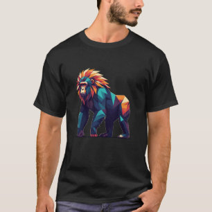 Camiseta Arte Vibrante de Animais da Selva com Gorila Geomé