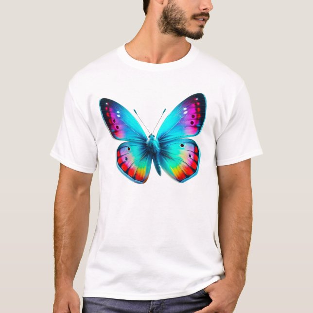 Camiseta Arte Vibrante de Borboleta (Frente)