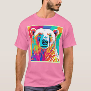 Camiseta Arte Vibrante de Cabeça de Urso